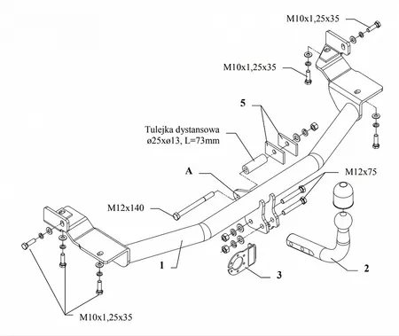 Фаркоп Auto-Hak для Mitsubishi Space Wagon (5дв) 1998-2004 Z 27 в 