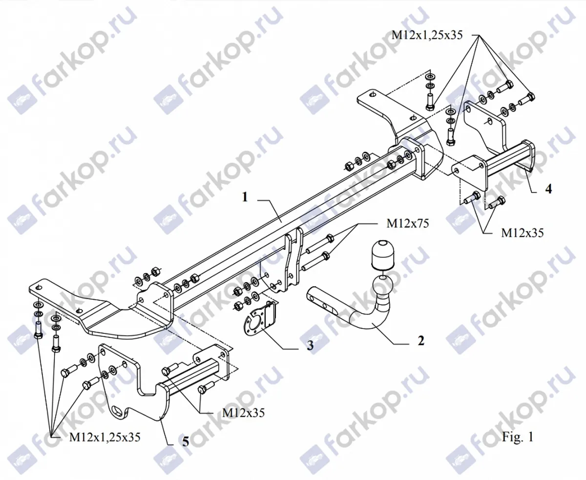 Фаркоп Auto-Hak для Mitsubishi Grandis 2004-2011 Z 34 в 