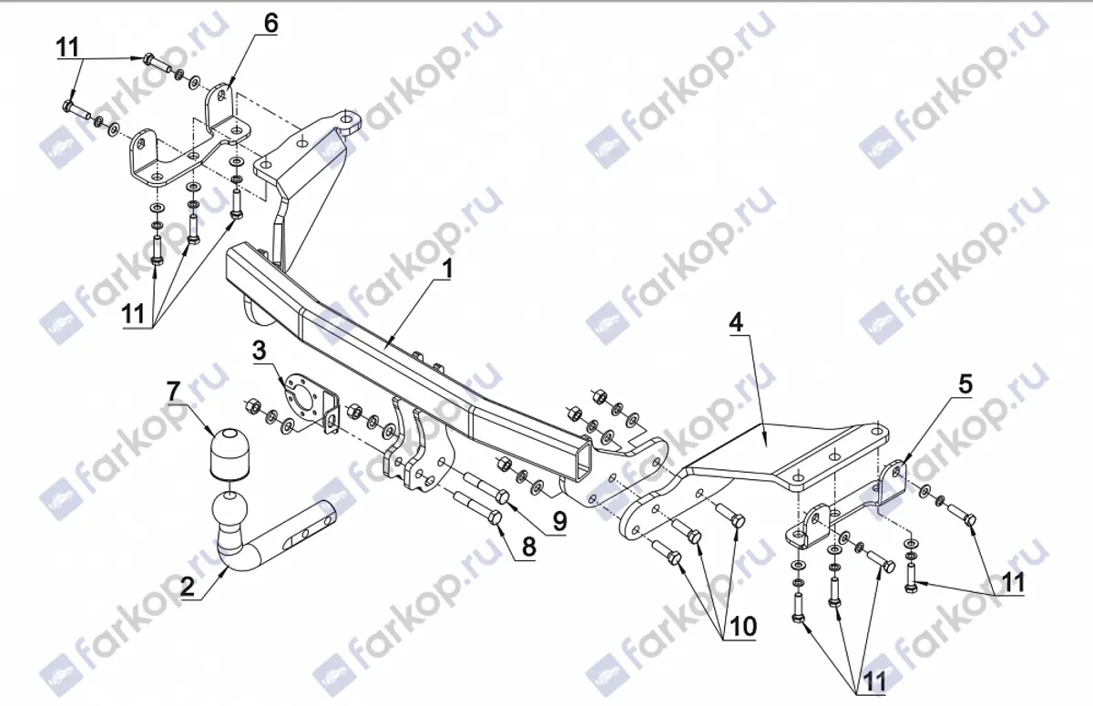 Фаркоп Auto-Hak для Peugeot 4007 2007-2012 Z 38 в 