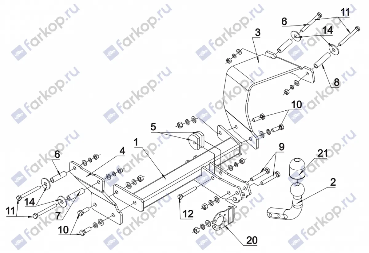 Фаркоп Auto-Hak для Nissan Micra 1992-2002 V 50 в 