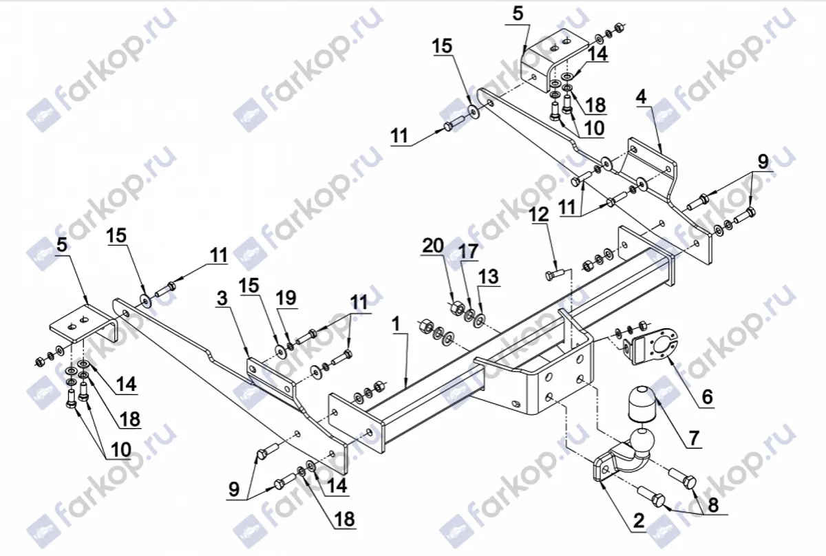 Фаркоп Auto-Hak для Nissan Interstar 2002-2010 G 28 в 