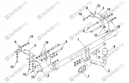 Фаркоп Auto-Hak для Mitsubishi ASX 2010-, (только дизель) Z 41 в 