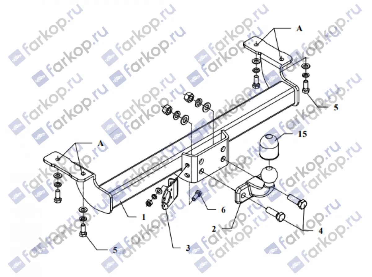 Фаркоп Auto-Hak для Suzuki Vitara 1995-1998 W 05 в 