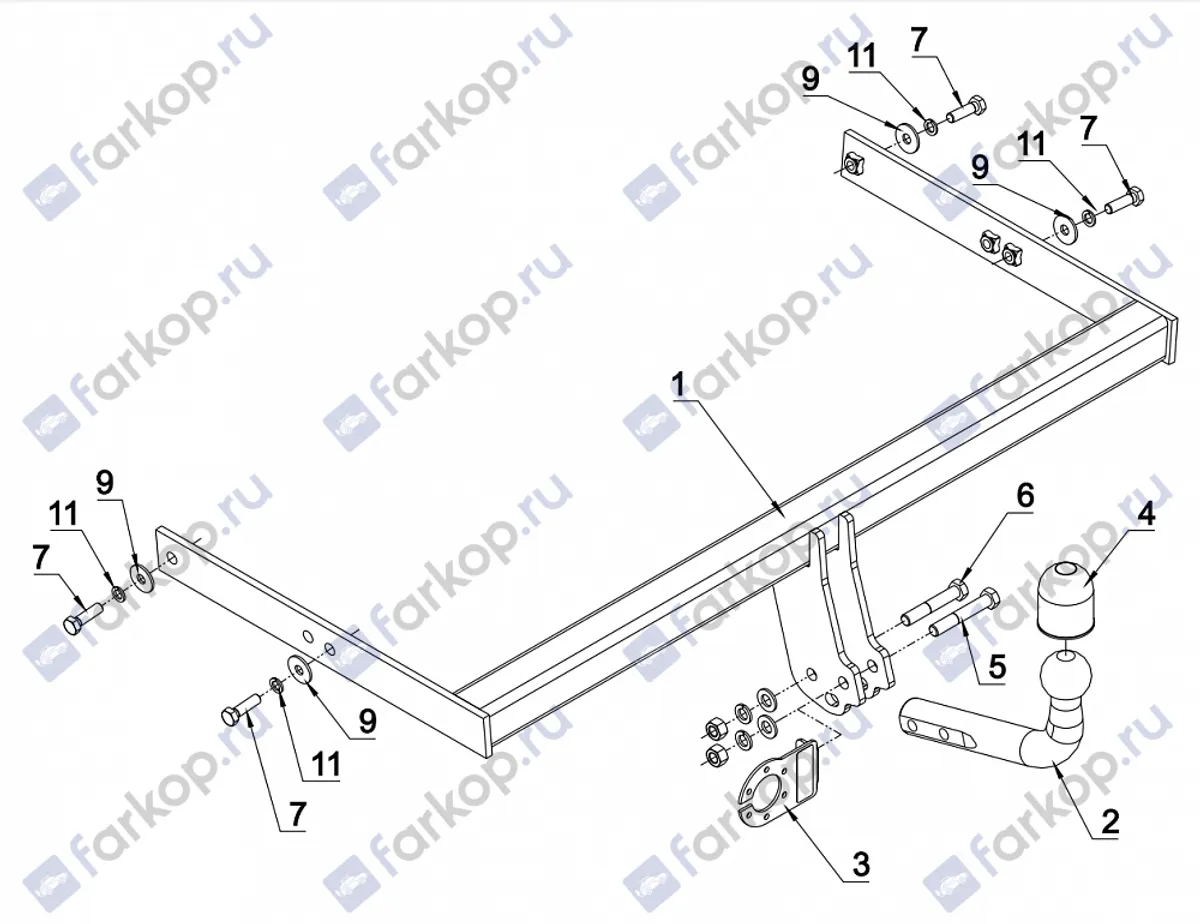 Фаркоп Auto-Hak для Subaru Outback 2009 -2014 SU 46 в 