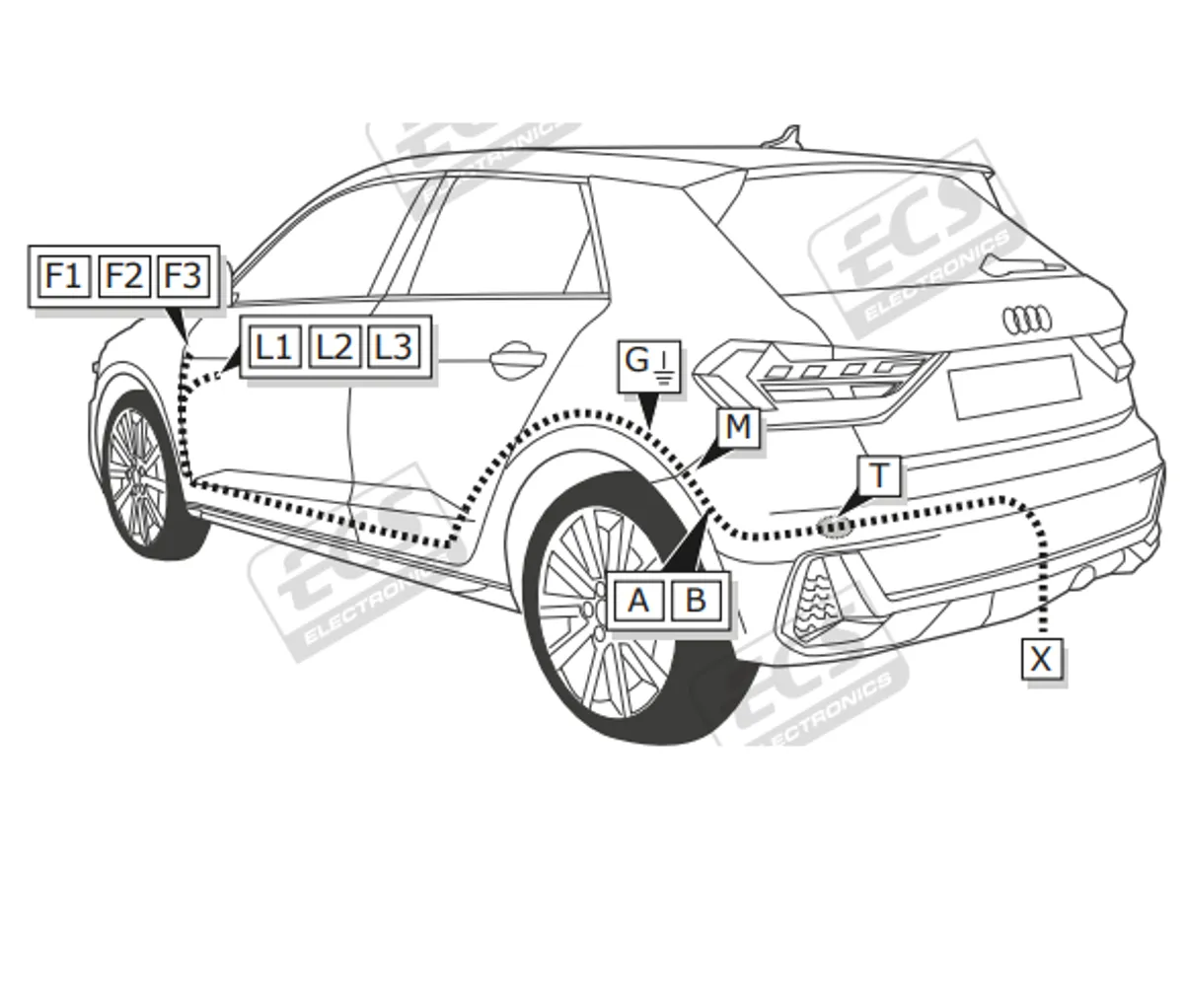 Электрика фаркопа ECS (13 pin) для Skoda Superb 2015- VW190H1 в 