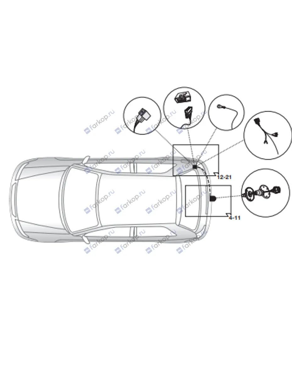 Электрика фаркопа Brink (7 pin) для Audi А4 2007-2015 701463 в 