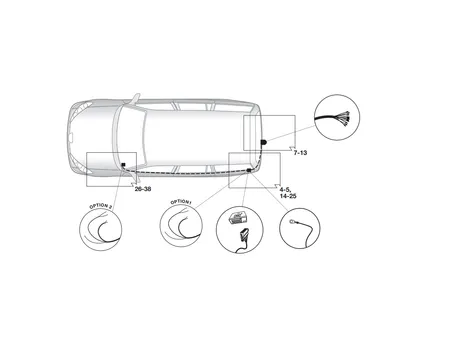 Электрика фаркопа Hak-System (13 pin) для Peugeot 3008 2009-2016 21500558 в 