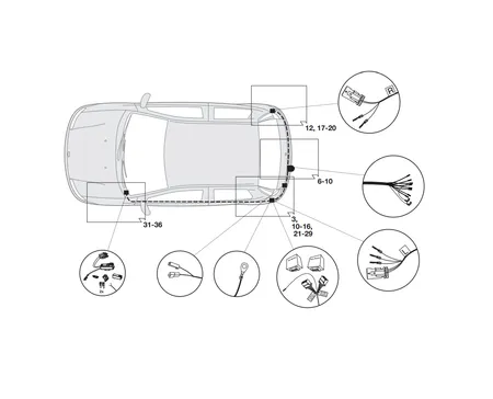 Электрика фаркопа Hak-System (7 pin) для Fiat Punto 2011-2015 12050521 в 