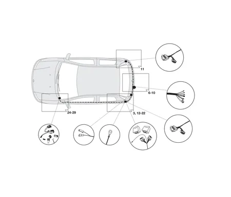 Электрика фаркопа Hak-System (7 pin) для Fiat Punto Evo 2009-2011 16050515 в 