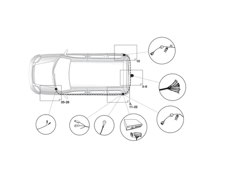 Электрика фаркопа Hak-System (13 pin) для Fiat Panda 2012- 21050520 в 