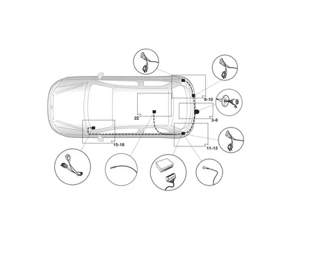 Электрика фаркопа Hak-System (13 pin) для Fiat Bravo 2007-2011 21050513 в 