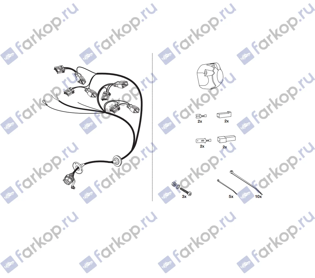 Электрика фаркопа Brink (7 pin) для Mazda 3 2003-2009 724541 в 