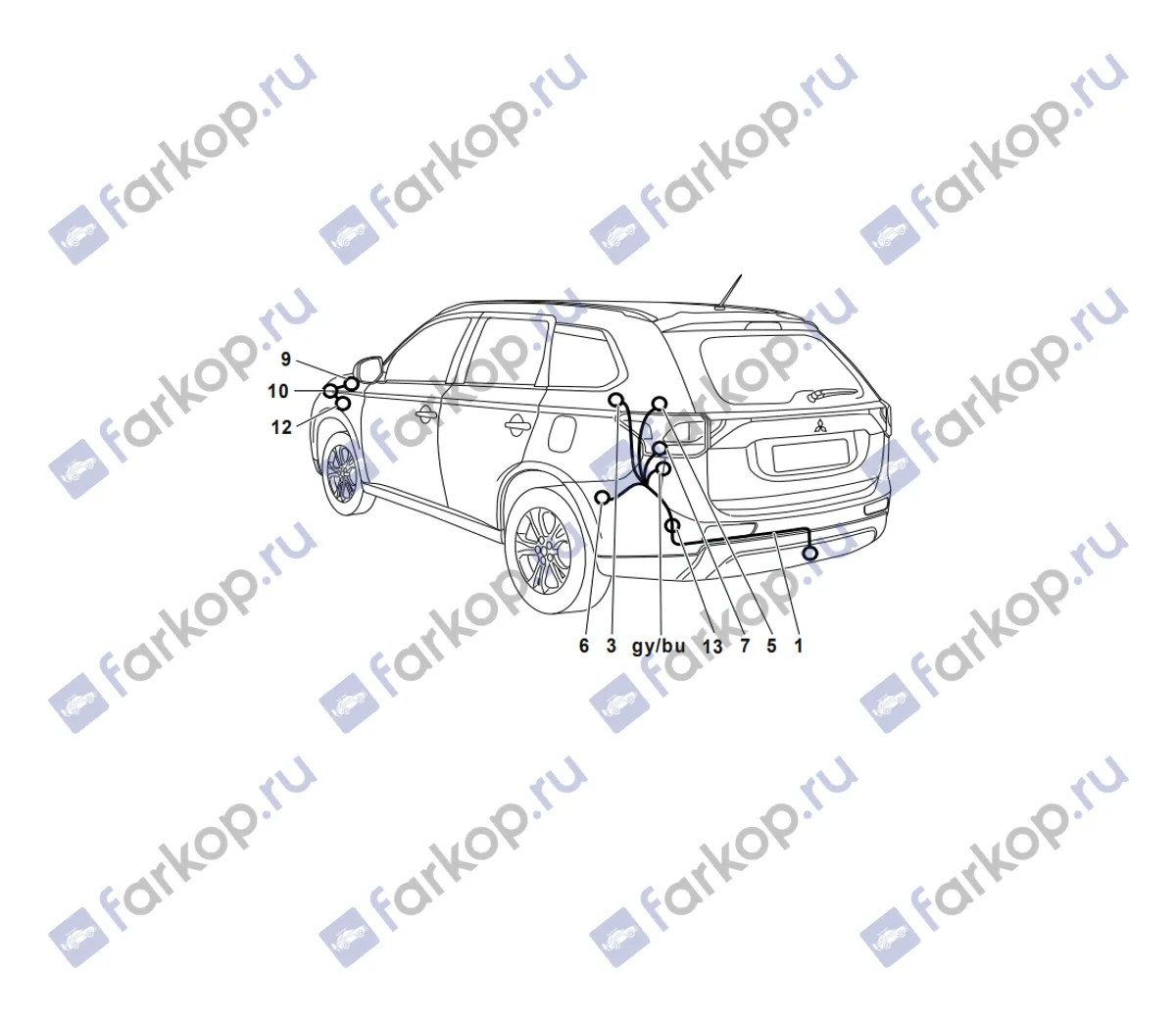 Электрика фаркопа Westfalia (13 pin) для Mitsubishi Outlander 2012- 340099300113 в 