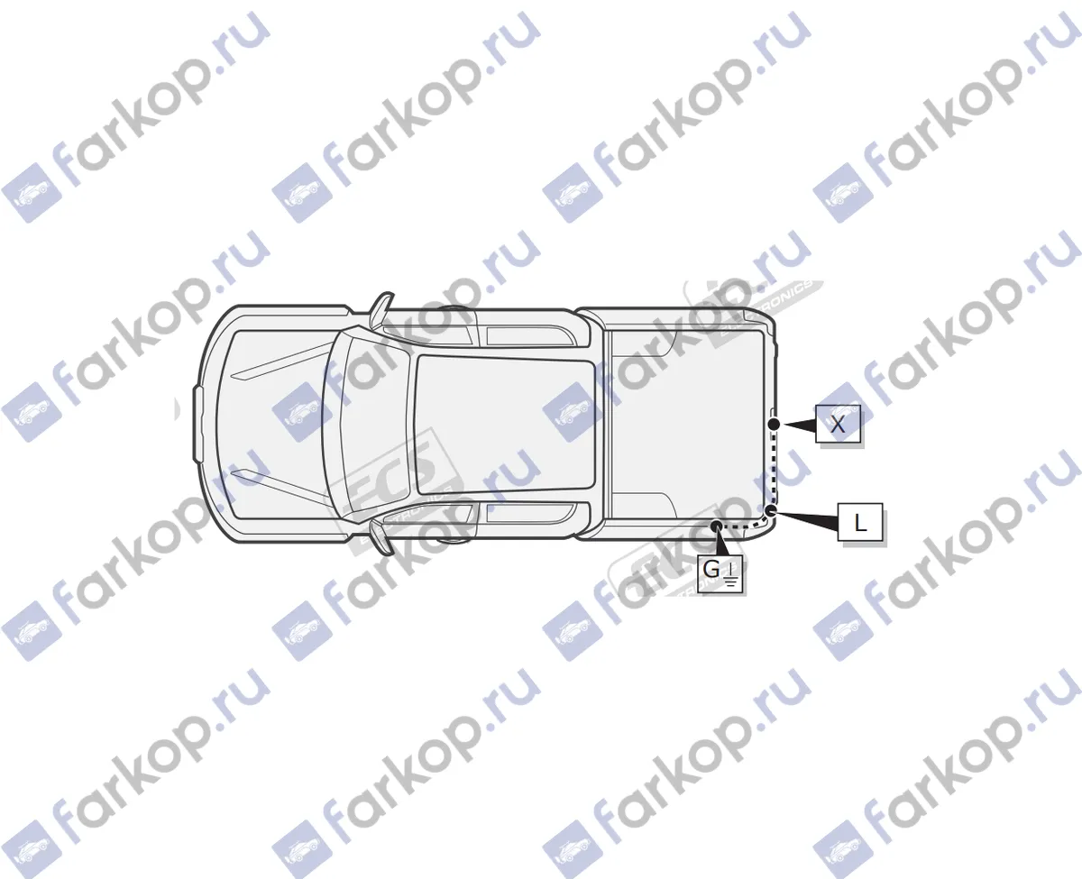 Электрика фаркопа ECS (7 pin) для Mitsubishi L200 2019- MT166FB в 