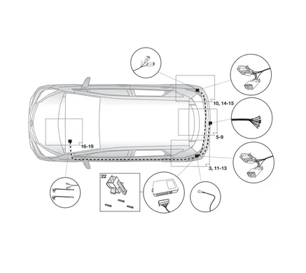 Электрика фаркопа Hak-System (13 pin) для Subaru Trezia  2011-2016 21500561 в 