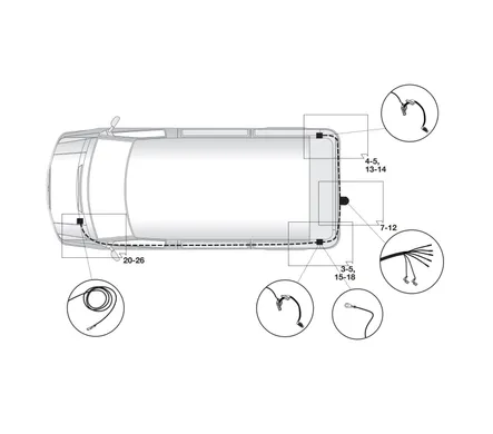 Электрика фаркопа Hak-System (7 pin) для Volkswagen Caravelle T5 2003-2009 12270512 в 