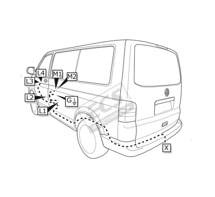 Электрика фаркопа ECS (7 pin) для Volkswagen Caravelle T5 2009-2015 VW126B1 в 