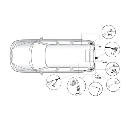 Электрика фаркопа Hak-System (13 pin) для Volvo S80 2006-2016 21260519 в 