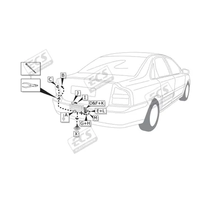 Электрика фаркопа ECS (7 pin) для Volvo XC90 2004-2015 VL010BL в 