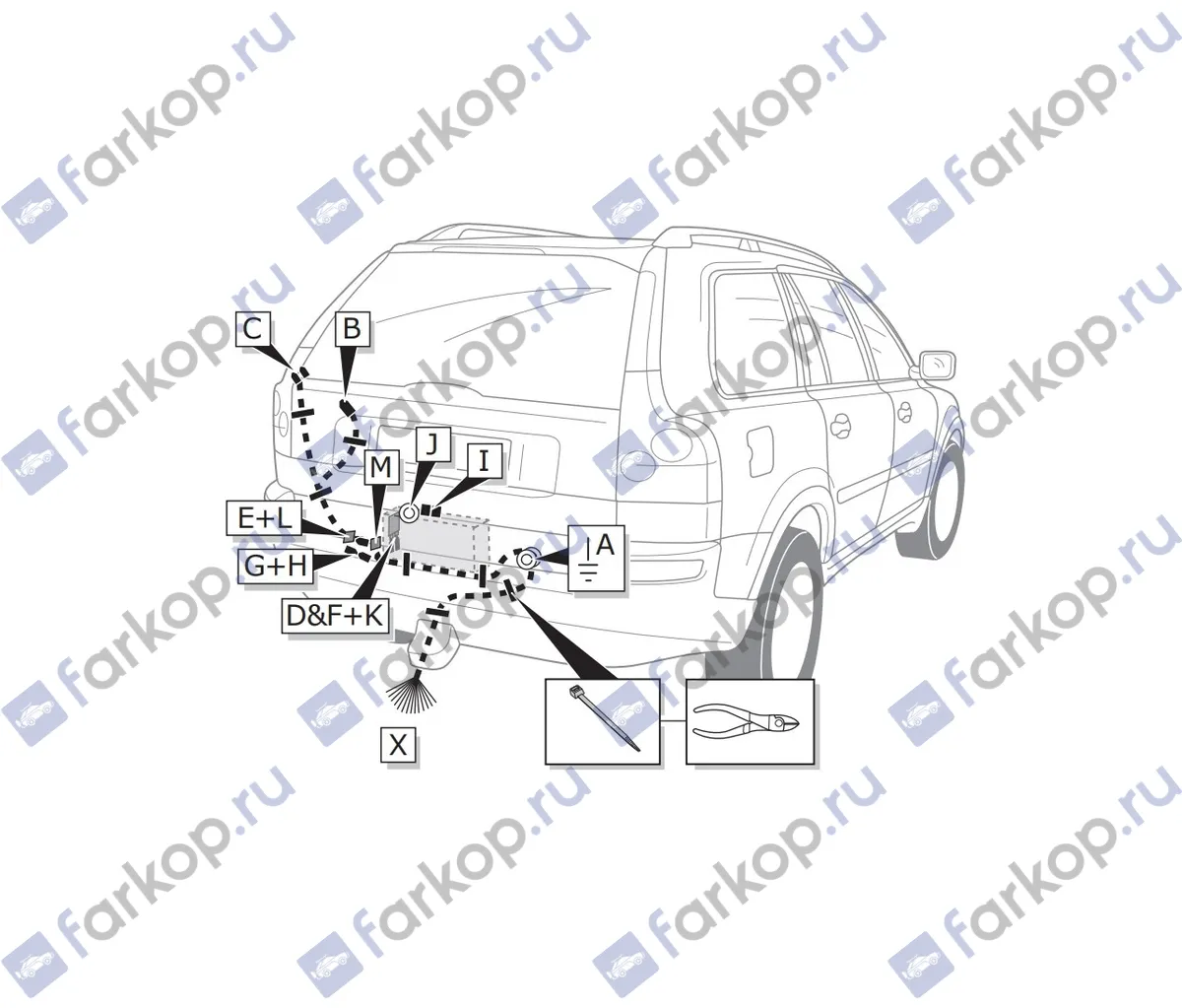 Электрика фаркопа Brink (7 pin) для Volvo XC90 2002-2014 759191 в 