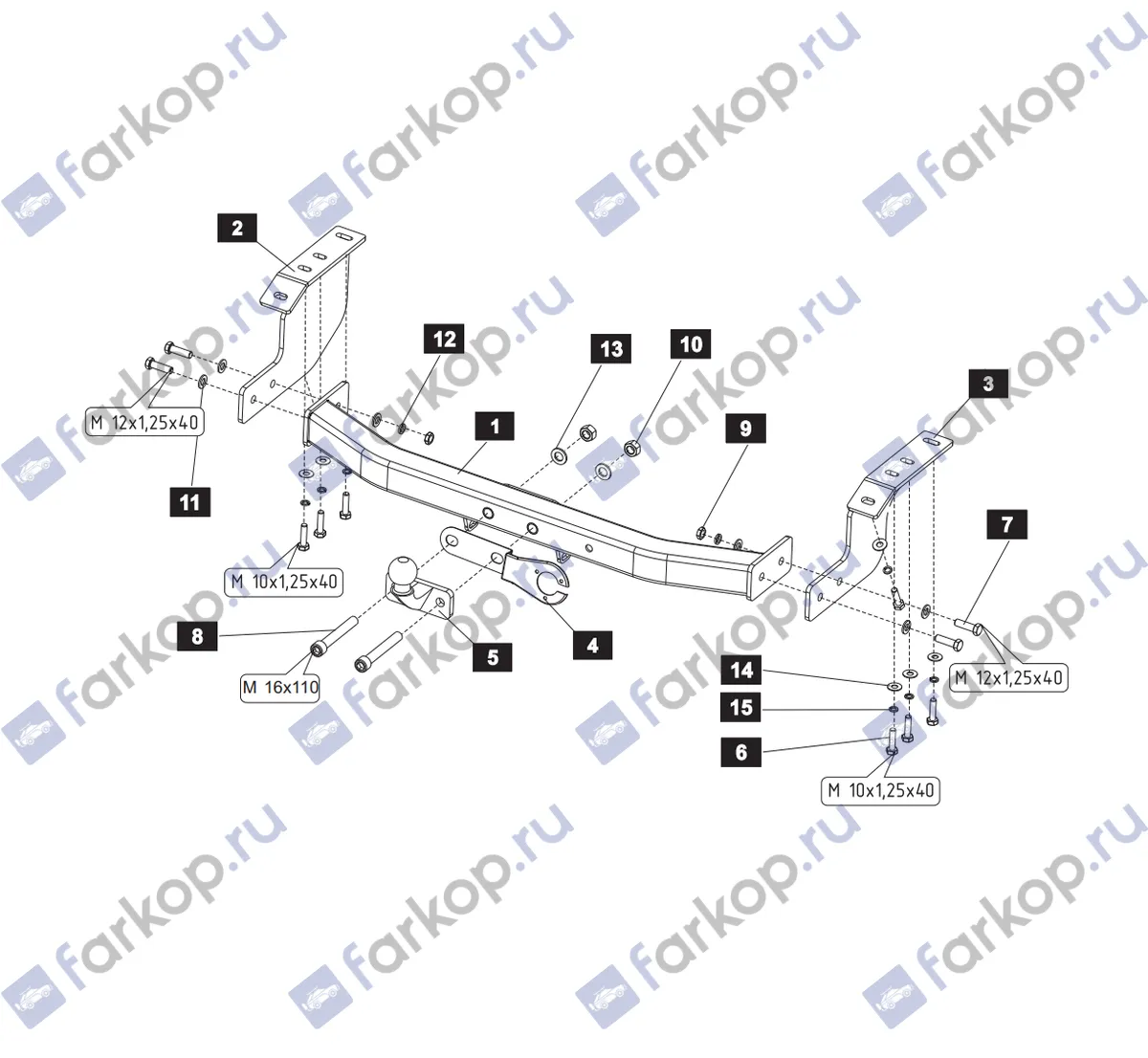 Фаркоп Baltex для Mitsubishi ASX 2010- 14190506 в 