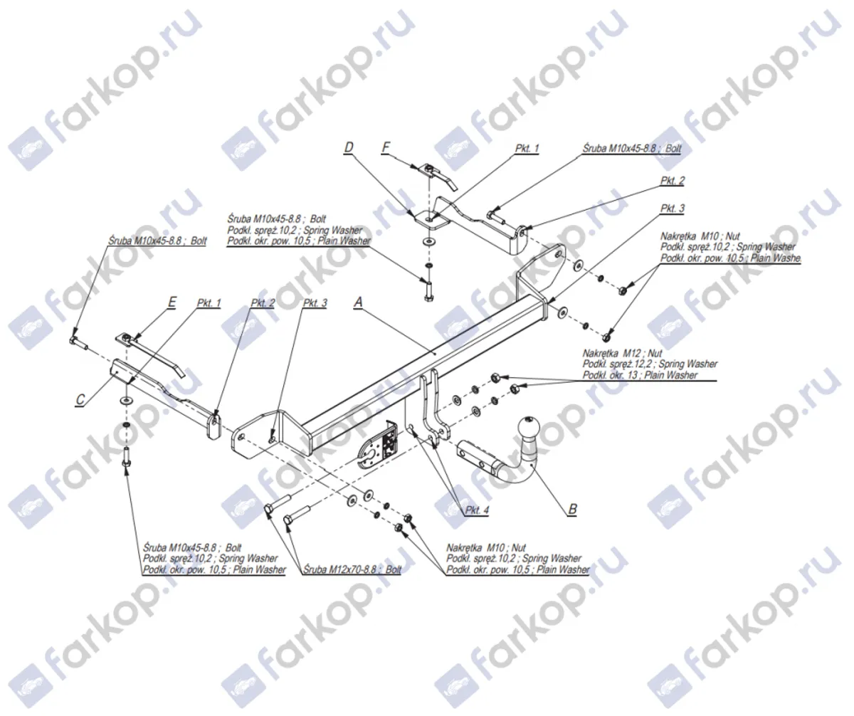 Фаркоп Imiola для Fiat Grande punto 2005-2010 F.029 в 