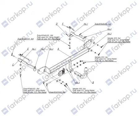 Фаркоп Imiola для Fiat Grande punto 2005-2010 F.029 в 