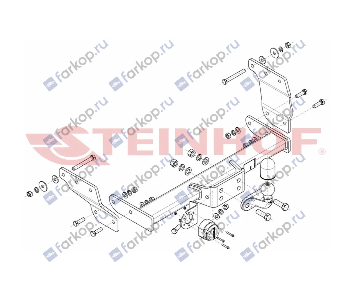 Фаркоп Steinhof для Ford Transit 2000-2013, (для а/м без ступеньки) F-294 в 