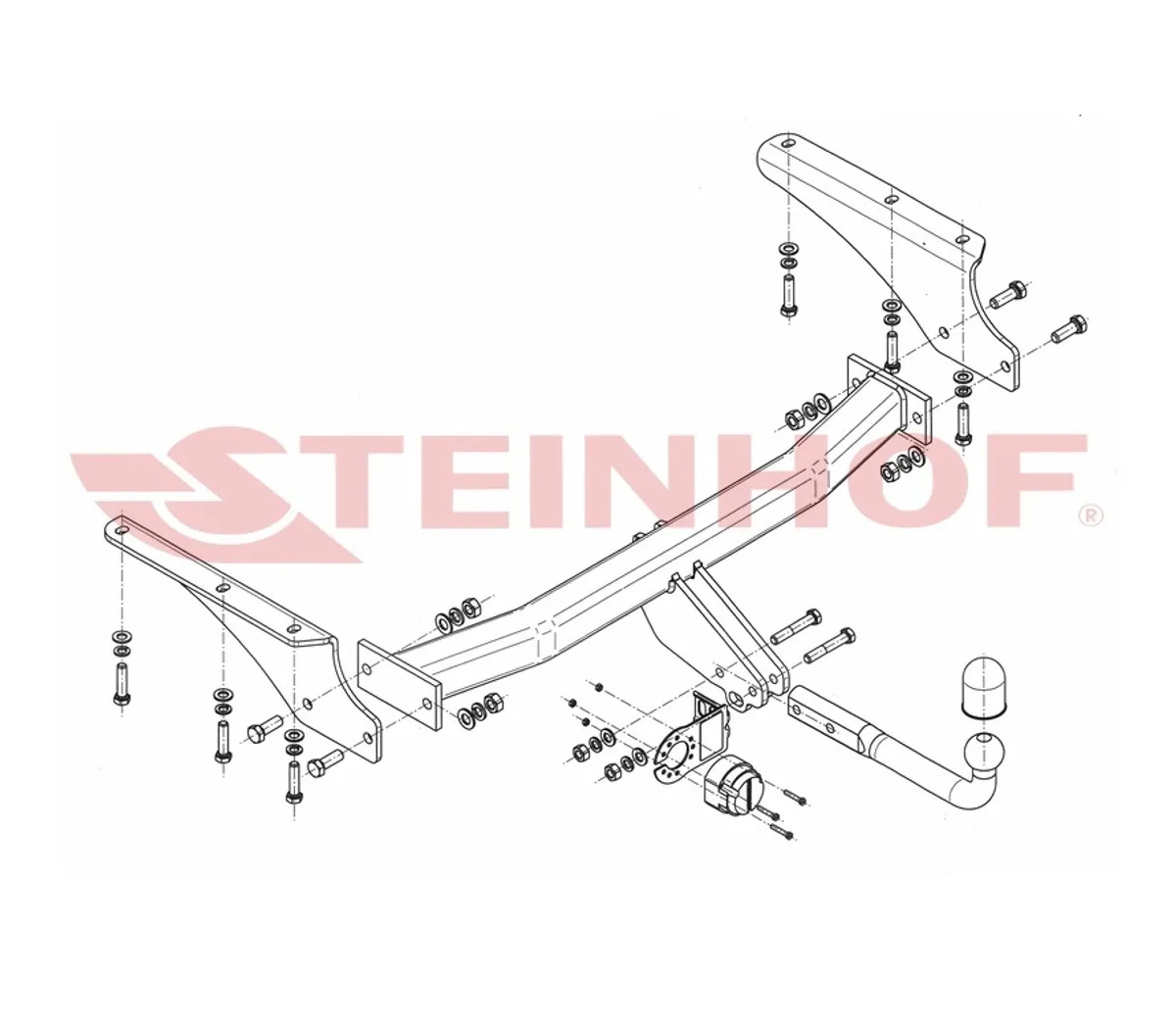 Фаркоп Steinhof для Jeep Cherokee 2001-2008 J-061 в 