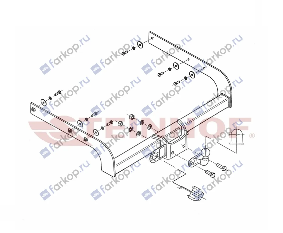 Фаркоп Steinhof для Volkswagen Caravelle T5 2003-2015, (шасси) V-124 в 