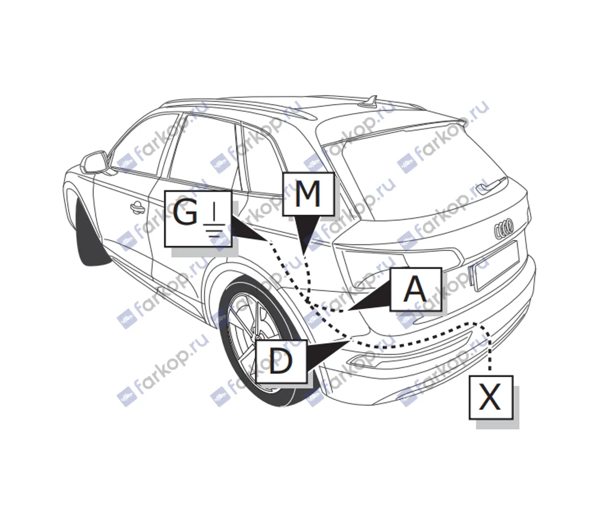 Электрика фаркопа ECS (7 pin) для Audi Q7 2015-2020 AU068B1 в 