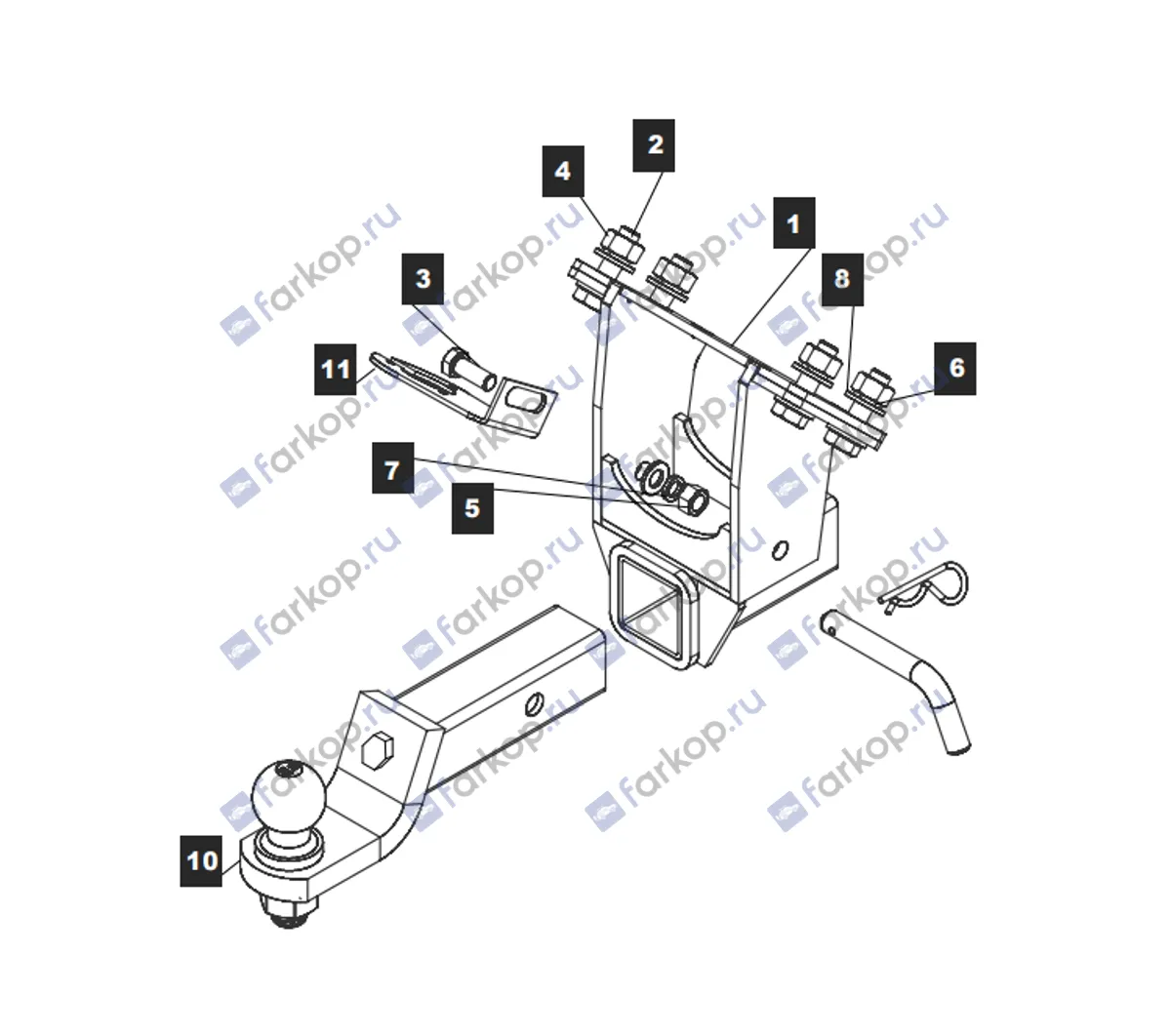 Фаркоп TowRus для Mercedes G-class 1990-2018 139314 в 