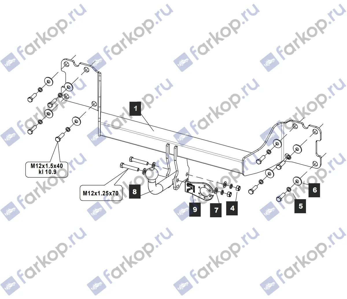 Фаркоп Baltex для Audi Q7 2020- 269064 в 