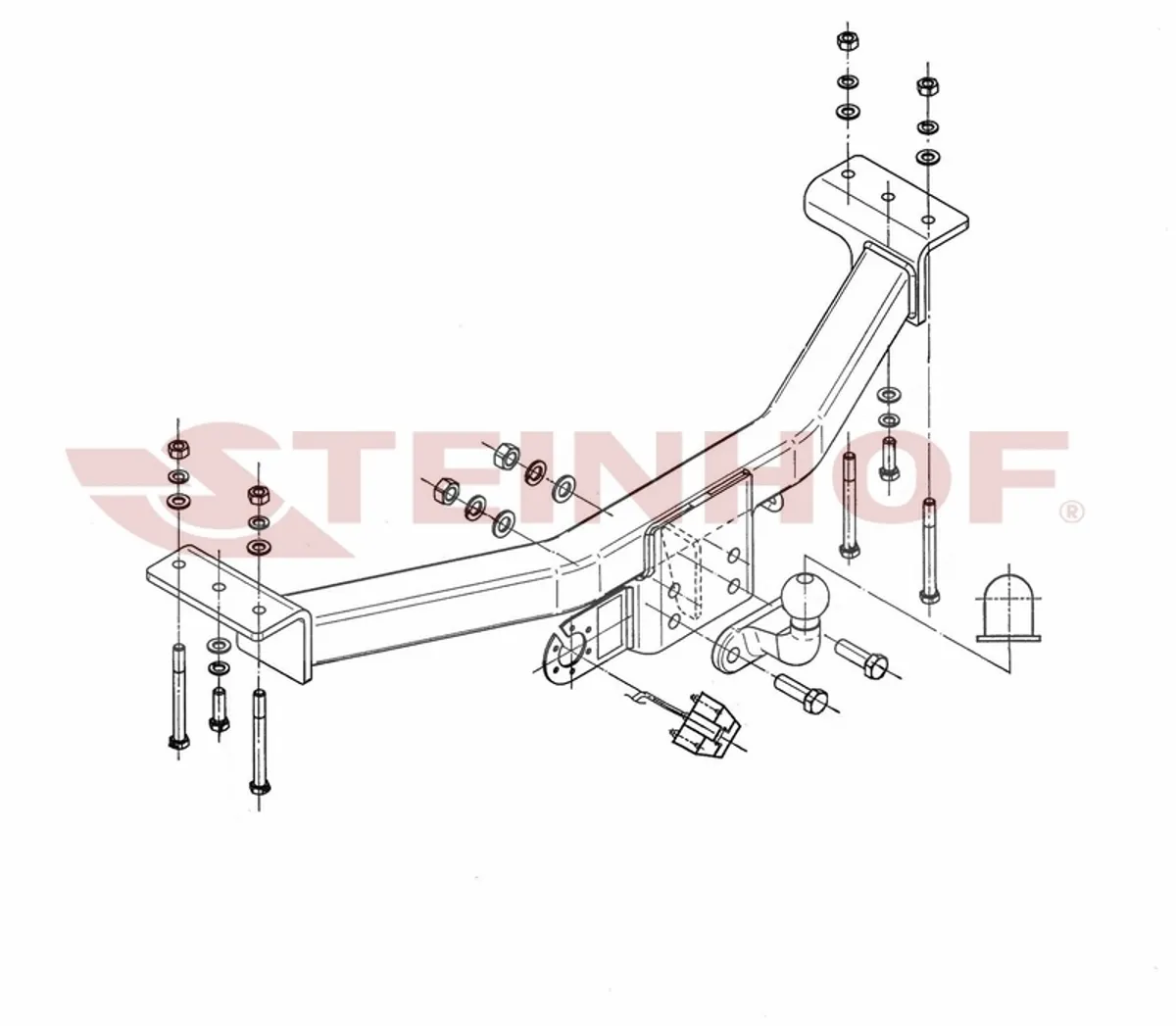 Фаркоп Steinhof для Mitsubishi Pajero Sport 1999-2008 M-350 в 