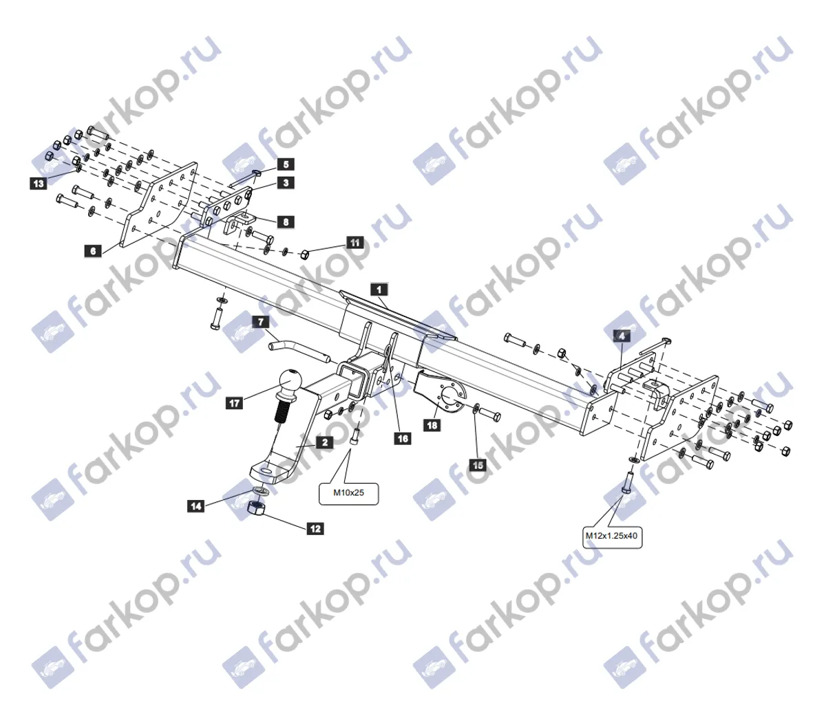 Фаркоп Sheriff для Mitsubishi L200 2015- 2957.31 в 