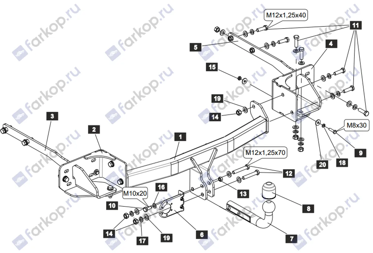 Фаркоп Sheriff для EXEED VX 2021 - 4791.12 в 