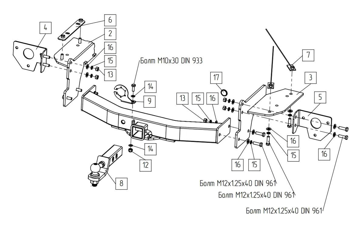 Фаркоп TowRus для GAC GS8 2021- Арт. 109182 109182 в Санкт-Петербург