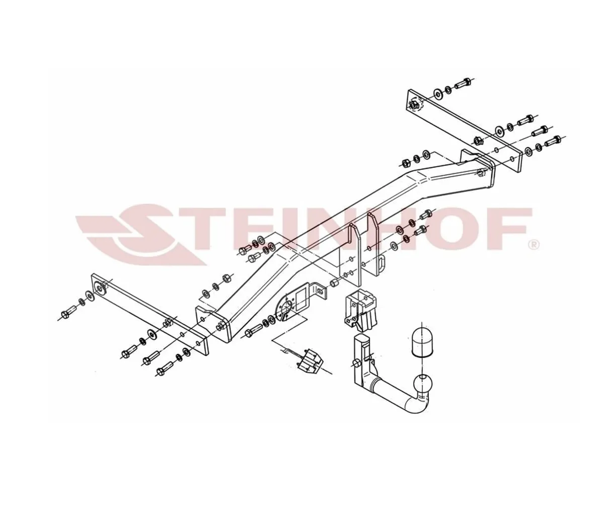 Фаркоп Steinhof для Volkswagen Tiguan 2007-2015 V-129 в Санкт-Петербург