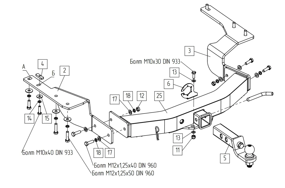 Фаркоп TowRus для Toyota Hidhlander 2019-2026 109180 в Санкт-Петербург Фаркоп TowRus для Toyota Hidhlander 2019-2026 109180 в Санкт-Петербург