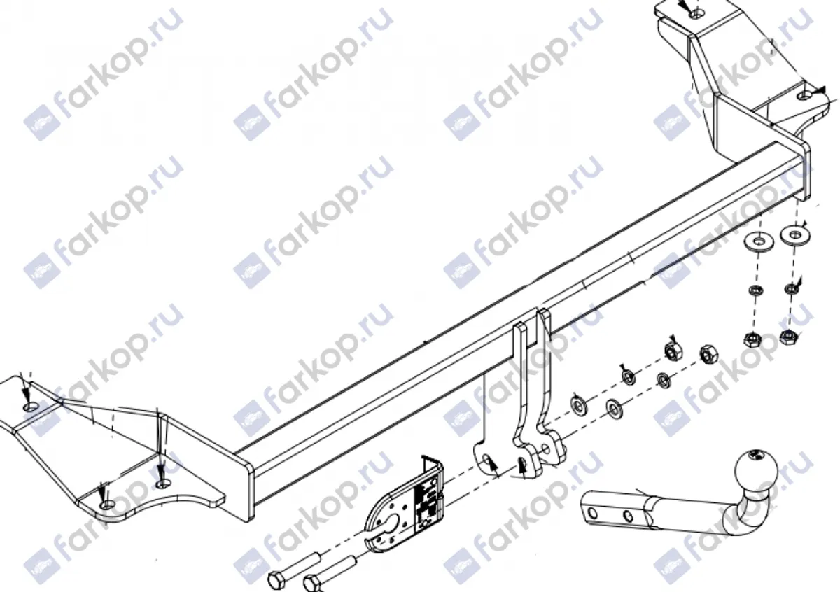 Фаркоп Imiola для Audi S8 1994-2001 A.009 в 