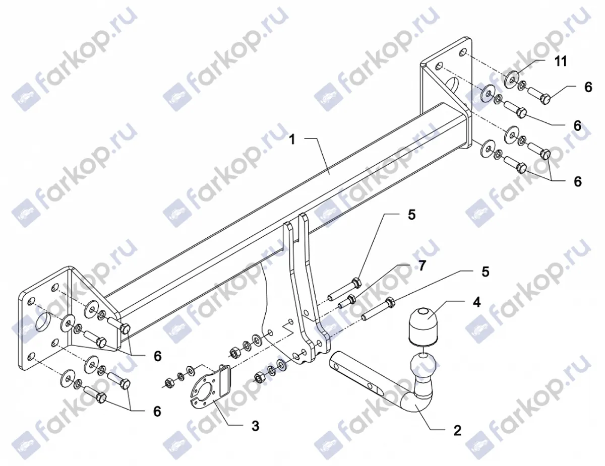 Фаркоп Auto-Hak для Audi Q7 2006-2015 A 25 в 