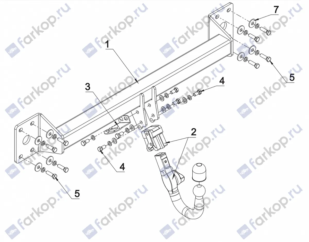 Фаркоп Auto-Hak для Audi Q7 2006-2015 A 25V в 