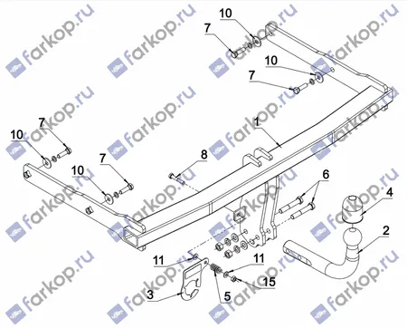 Фаркоп Auto-Hak для Audi A7 (sportback, Quattro, S-line) 2011-2017 A 30 в 