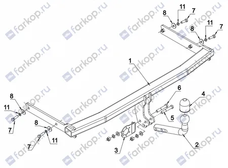 Фаркоп Auto-Hak для Audi A3 2003-2008 K 44 в 