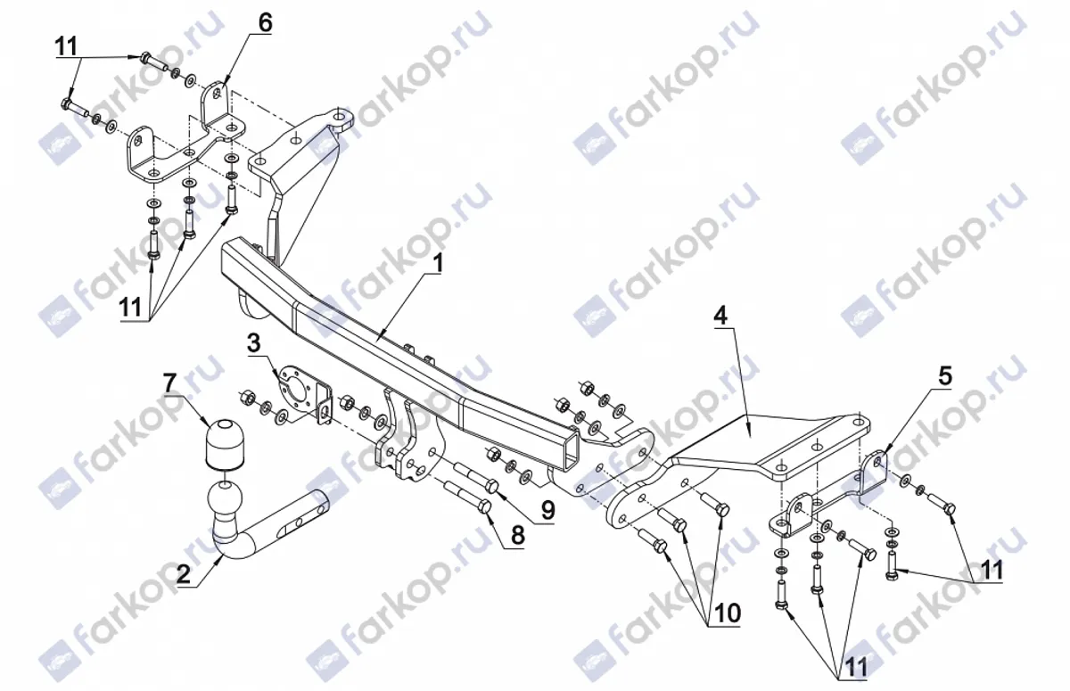 Фаркоп Auto-Hak для Citroen C-Crosser 2007-2012 Z 38 в 