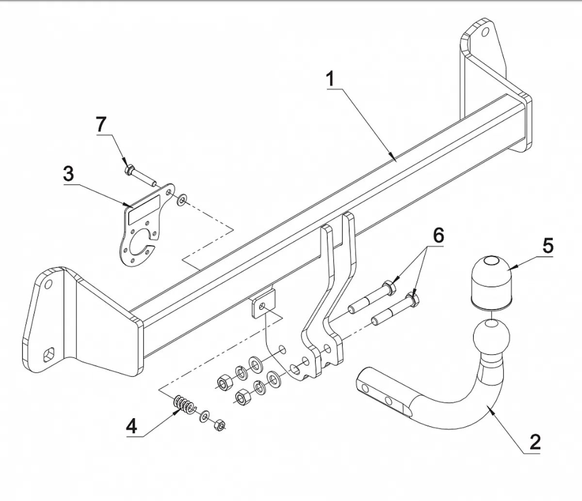 Фаркоп Auto-Hak для BMW 1 серия (F20, F21) 2011-2020 B 25 в 