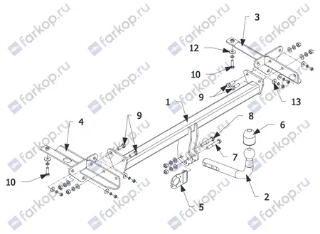 Фаркоп Auto-Hak для Fiat 500L 2012- R 53 в 