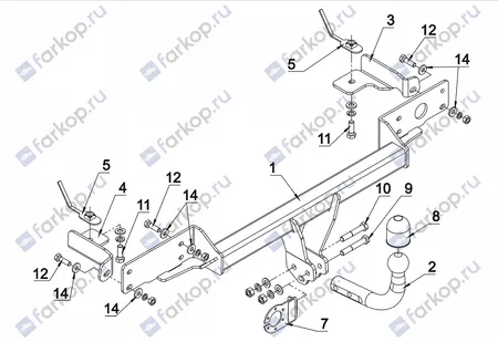 Фаркоп Auto-Hak для Fiat Panda 2003-2012 R 34 в 