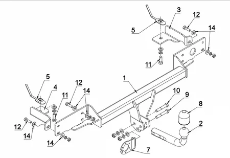 Фаркоп Auto-Hak для Fiat Panda (4WD) 2004-2011 RX 34 в 