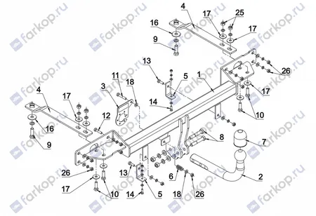 Фаркоп Auto-Hak для Fiat Panda 2012 - R 51 в 